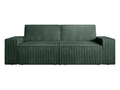 Sofá de 3 lugares veludo canelado verde design AMELIA