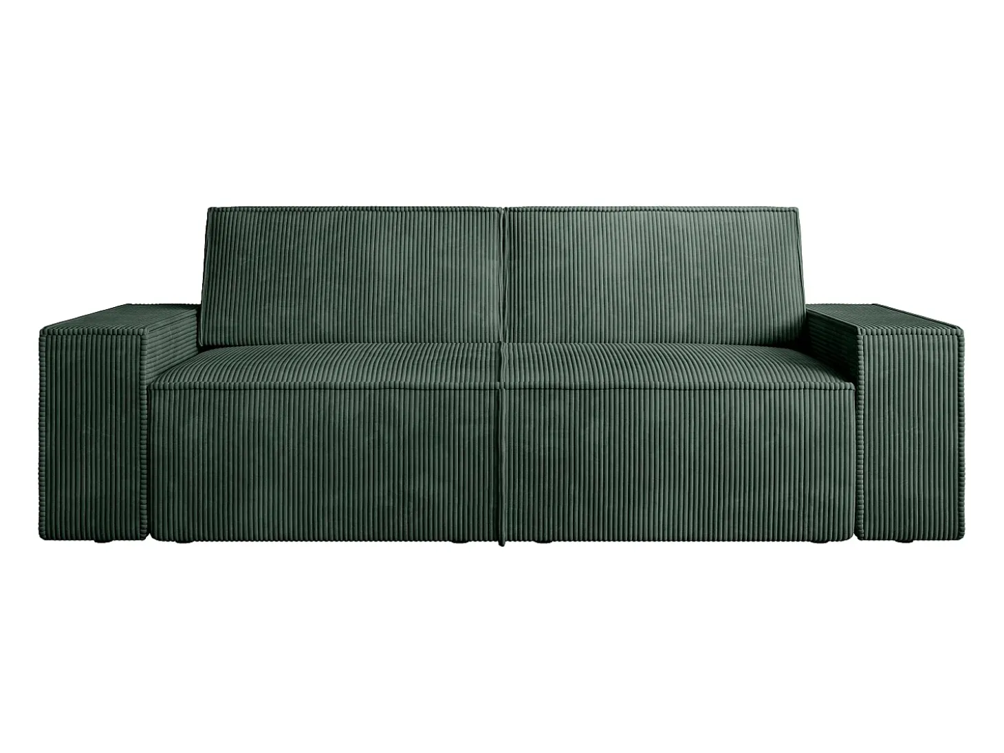 Sofá de 3 lugares veludo canelado verde design AMELIA