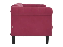 Sofá de 3 lugares veludo vermelho tinto PT734289