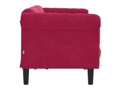 Sofá de 3 lugares veludo vermelho tinto