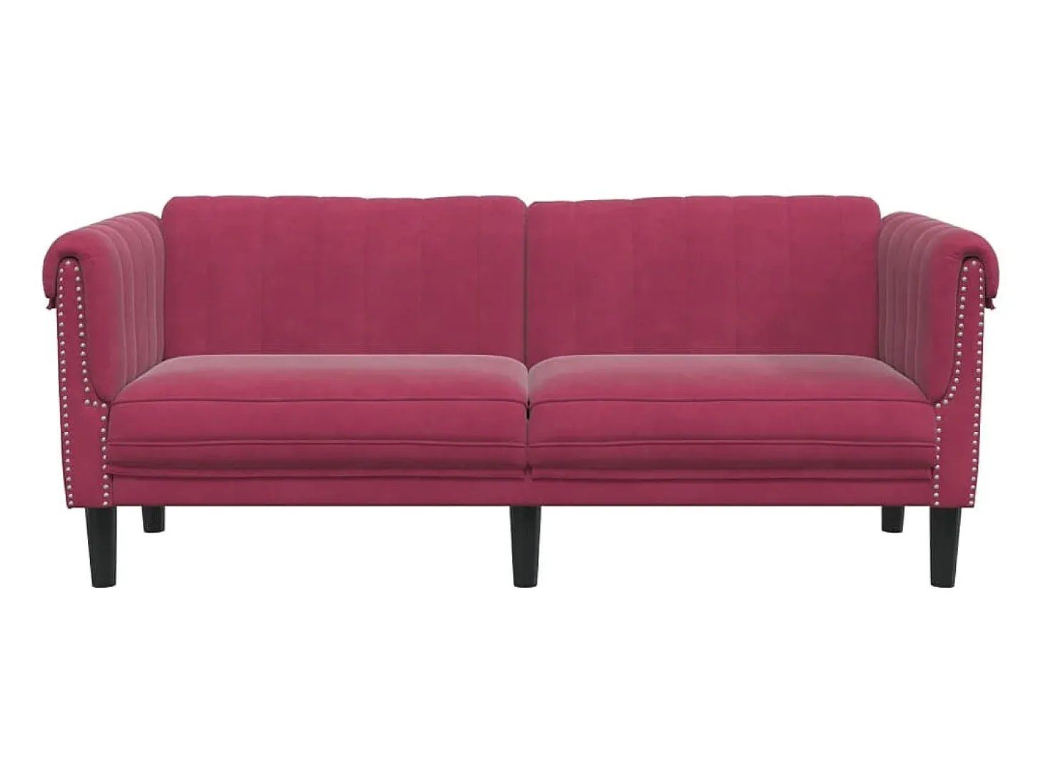 Sofá de 2 lugares veludo vermelho tinto PT466644