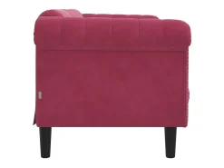Sofá de 2 lugares veludo vermelho tinto PT466644
