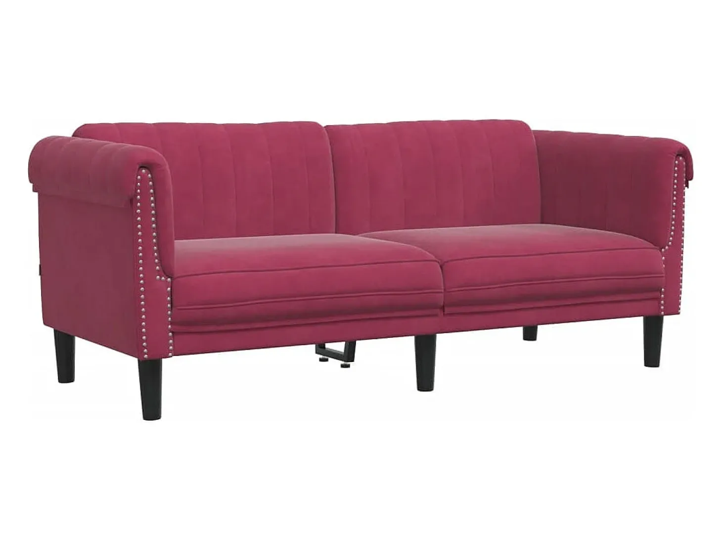 Sofá de 2 lugares veludo vermelho tinto PT466644