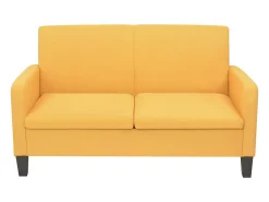 Sofá de 2 lugares 135x65x76 cm amarelo
