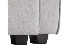 Sofá de 4 lugares, 264x83x87cm, tecido linho, com bolsos para os braços e 4 almofadas, estilo simples, para sala de estar, cinzento claro