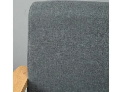 Sofá de 2 -Sofá moderno da sala de estar, em tecido de linho, moldura de madeira, cinza, 107x60x76cm