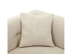 Sofá de canto 3 lugares - com armazenamento - puff removível - 2 almofadas - bege