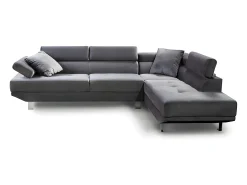 Sofá de Canto Chaise Longue Executive 262cm Preto, Chaise Direita