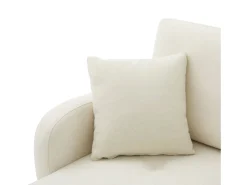 Sofá de canto com chaise longue - 3 lugares - tecido de algodão e linho - Bege claro