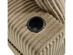 Sofá de canto com suporte para copos - Sofá de 3 lugares com cinco almofadas e bolsos laterais - bombazine caqui