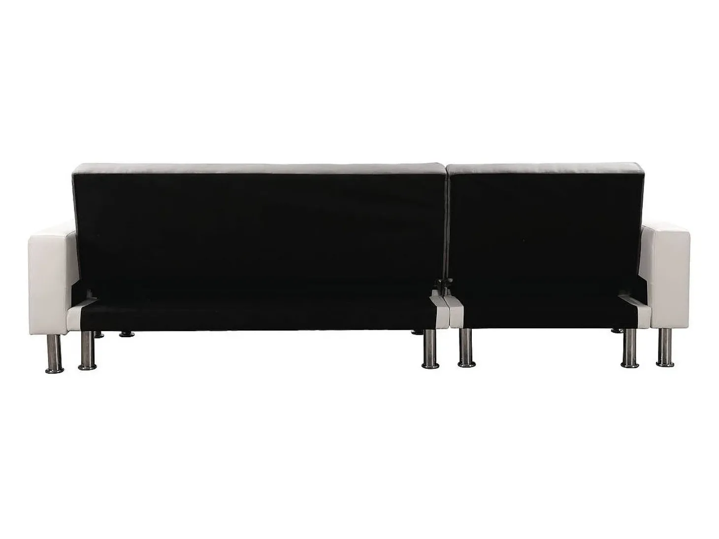 Sofá de canto conversível e reversível "Theo" - 258 x 82/147 x 82 cm - 4 lugares - Branco / Cinza