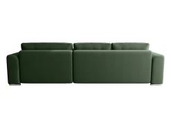 Sofá de canto conversível e reversível em tecido verde pinho MELTANA