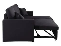 Sofá de canto conversível/reversível "Alain" - 221 x 145 x 85 cm - 3 lugares - Preto