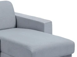 Sofá de canto convertível abertura rápida tecido cinzento ripas largas 140 cm - 22 cm - CALITO