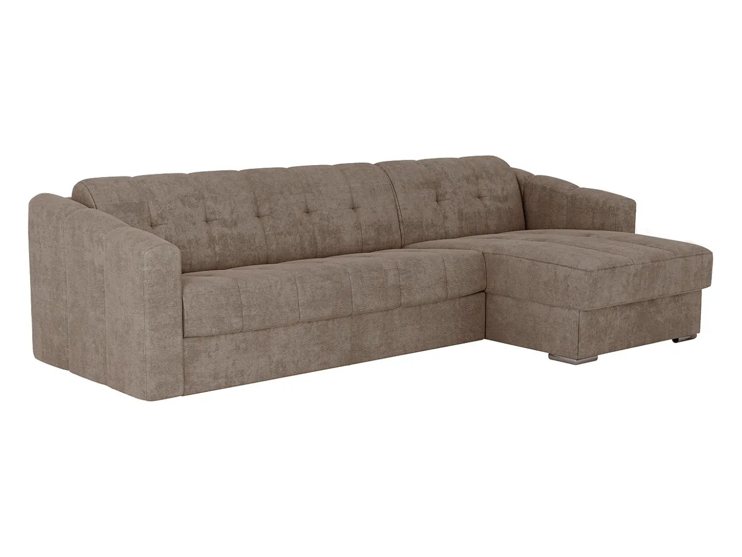 Sofá de canto convertível abertura rápida tecido taupe ripas largas - 160 cm - 18 cm DARIELO