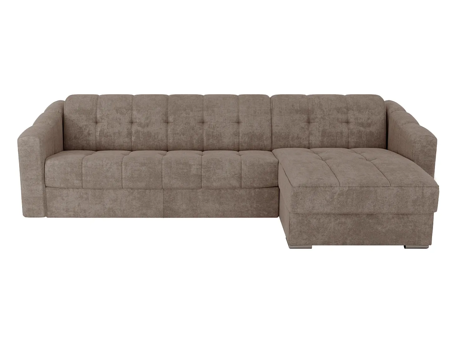 Sofá de canto convertível abertura rápida tecido taupe ripas largas - 160 cm - 18 cm DARIELO