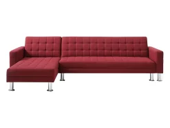 Sofá de canto convertível em cama e reversível em tecido Vermelho WILLIS II