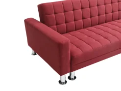 Sofá de canto convertível em cama e reversível em tecido Vermelho WILLIS II