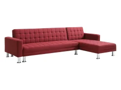 Sofá de canto convertível em cama e reversível em tecido Vermelho WILLIS II