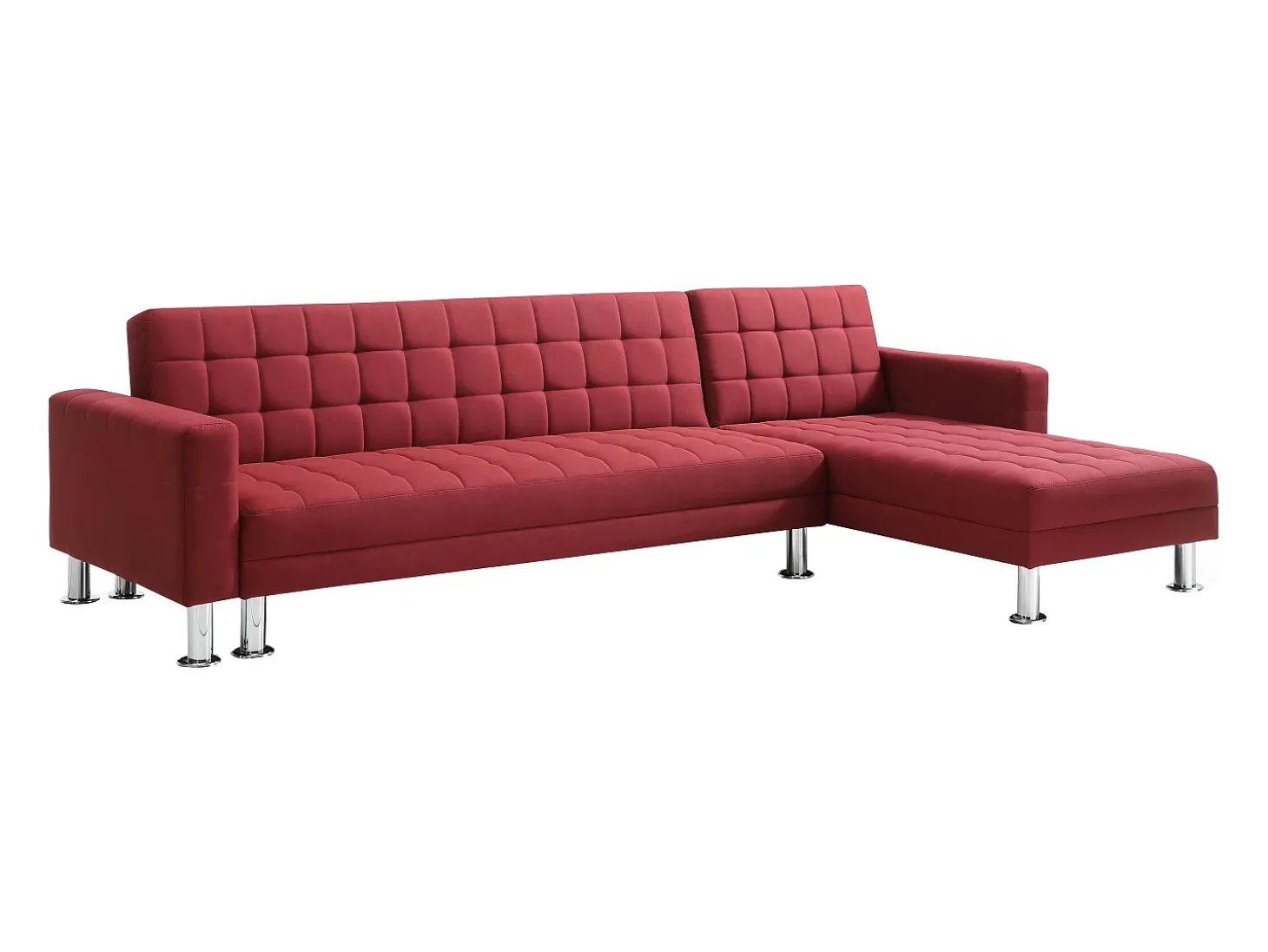 Sofá de canto convertível em cama e reversível em tecido Vermelho WILLIS II