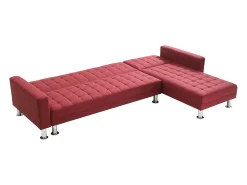Sofá de canto convertível em cama e reversível em tecido Vermelho WILLIS II