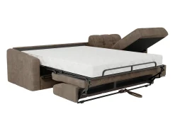 Sofá de canto convertível et reversível abertura rápida em tecido taupe - 140 cm - 22 cm DARIELO