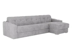 Sofá de canto convertível reversível abertura rápida tecido cinzento claro - 160 cm - 22 cm DARIELO