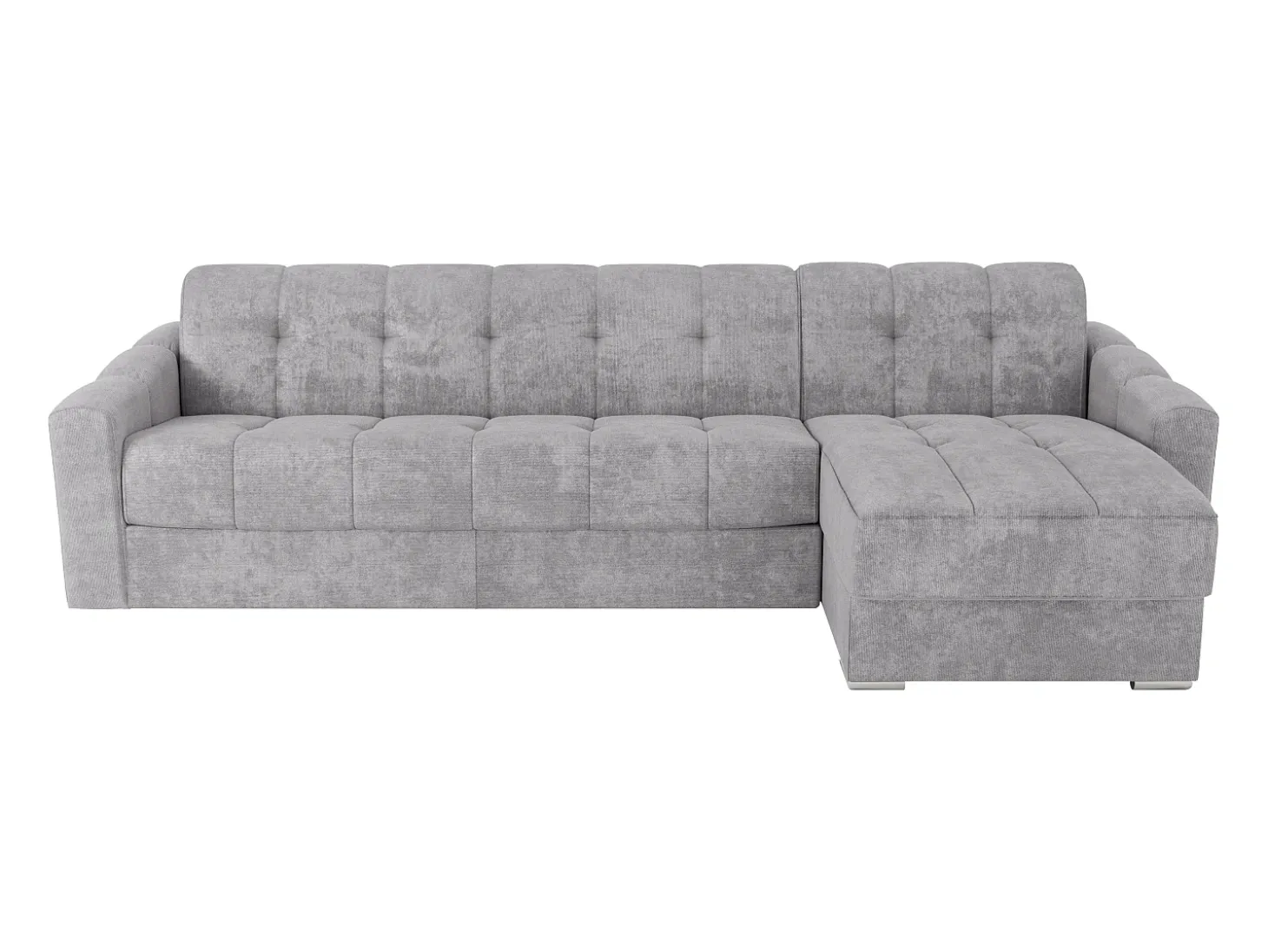 Sofá de canto convertível reversível abertura rápida tecido cinzento claro - 140 cm - 22 cm DARIELO