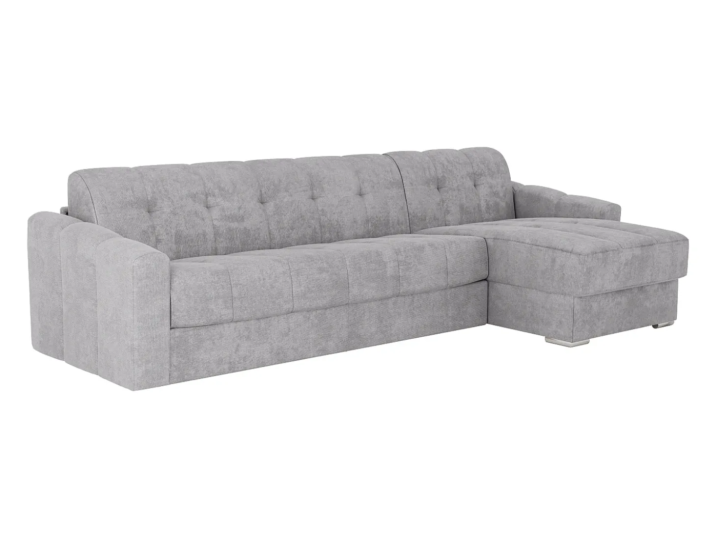 Sofá de canto convertível reversível abertura rápida tecido cinzento claro - 140 cm - 22 cm DARIELO