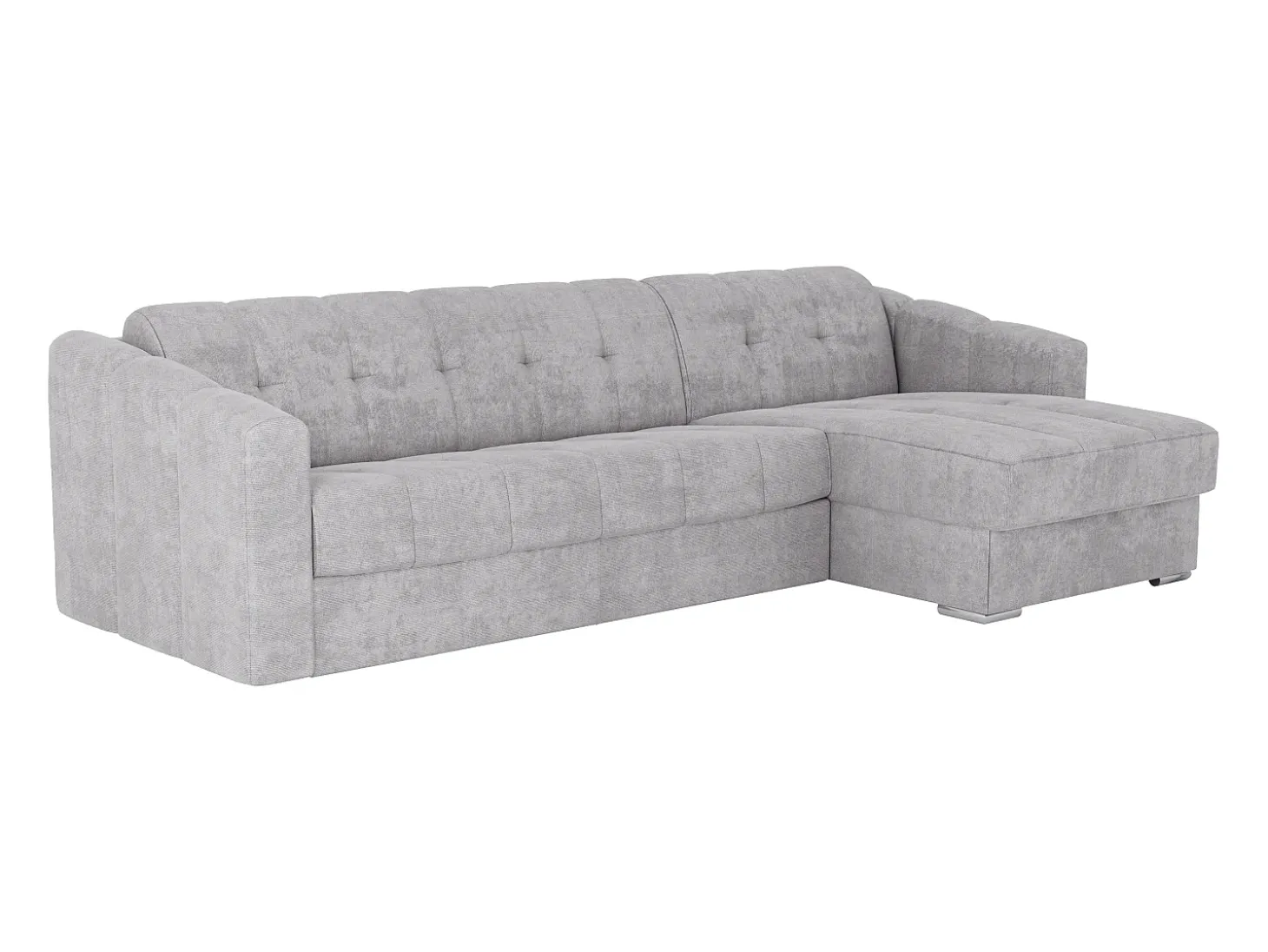 Sofá de canto convertível reversível abertura rápida tecido cinzento claro - 160 cm - 14 cm DARIELO