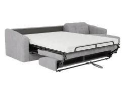 Sofá de canto convertível reversível abertura rápida tecido cinzento claro - 140 cm - 14 cm DARIELO
