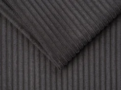 Sofá de canto convertível veludo canelado antracite, cama 160 cm, colchão 18 cm VIZIR