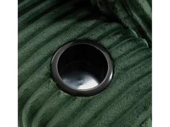 Sofá de canto de 3 lugares com chaise longue e 5 almofadas - Tecido de bombazine - Verde esmeralda