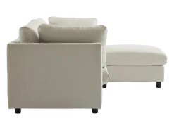 Sofá de canto de 3-4 lugares, mobiliário estofado em forma de L, tecido de linho, 220x83x81cm, bege