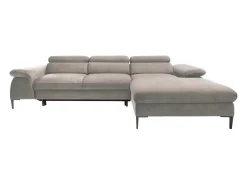 Sofá de canto direito convertível veludo taupe design SEPINA de Pascal Morabito