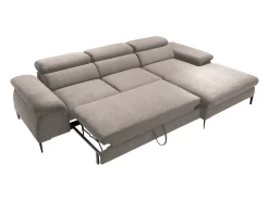 Sofá de canto direito convertível veludo taupe design SEPINA de Pascal Morabito
