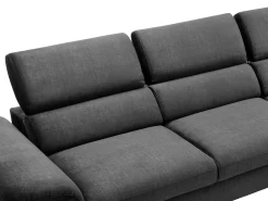 Sofá de canto direito convertível em veludo antracite design SEPINA de Pascal Morabito