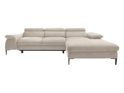 Sofá de canto direito convertível veludo bege design SEPINA de Pascal Morabito