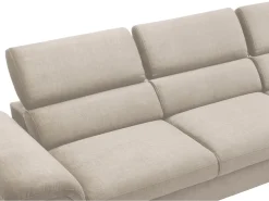 Sofá de canto direito convertível veludo bege design SEPINA de Pascal Morabito