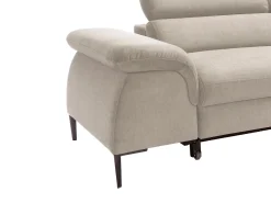 Sofá de canto direito convertível veludo bege design SEPINA de Pascal Morabito