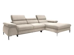 Sofá de canto direito convertível veludo bege design SEPINA de Pascal Morabito