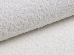 Sofá de canto direito convertível em tecido bouclé branco JOLESA