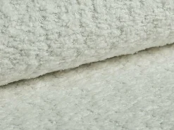 Sofá de canto direito convertível tecido bouclé branco marfim AREMIA
