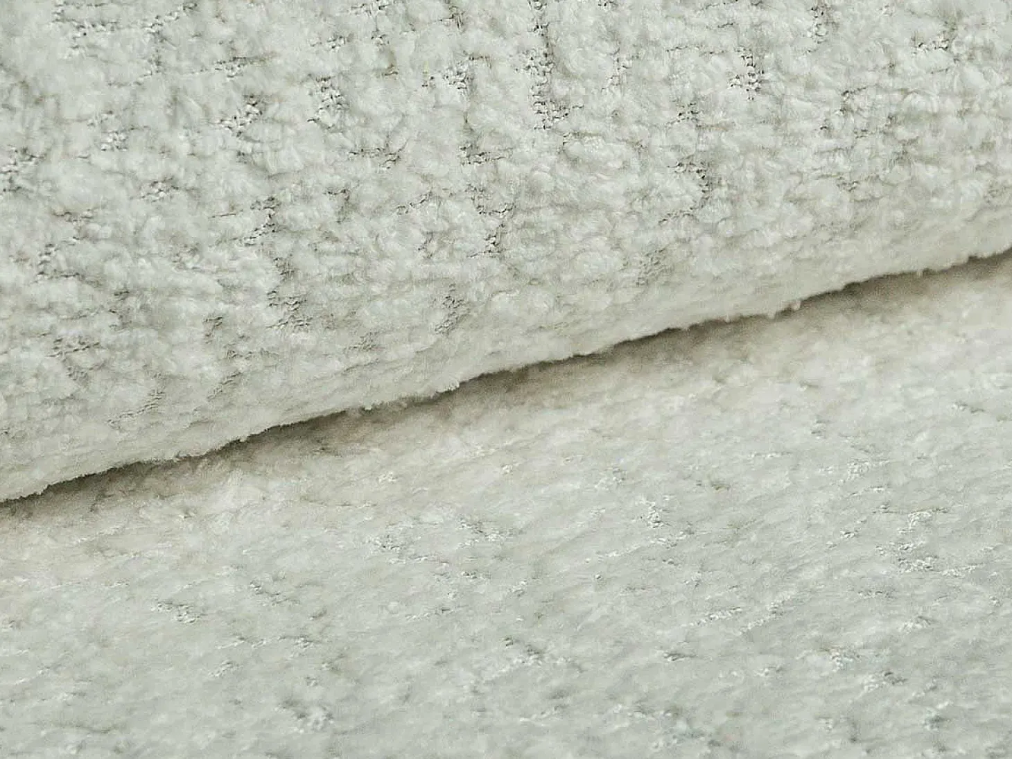Sofá de canto direito convertível tecido bouclé branco marfim AREMIA