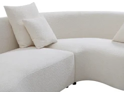 Sofá de canto direito em tecido bouclette branco LAPIOTA da Maison Céphy