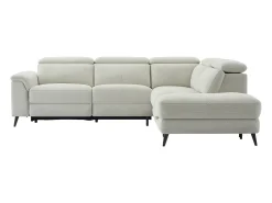 Sofá de canto direito relax elétrico em tecido beige MAKORO