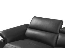 Sofá de canto direito relax elétrico em pele Cinza - PASCALINE