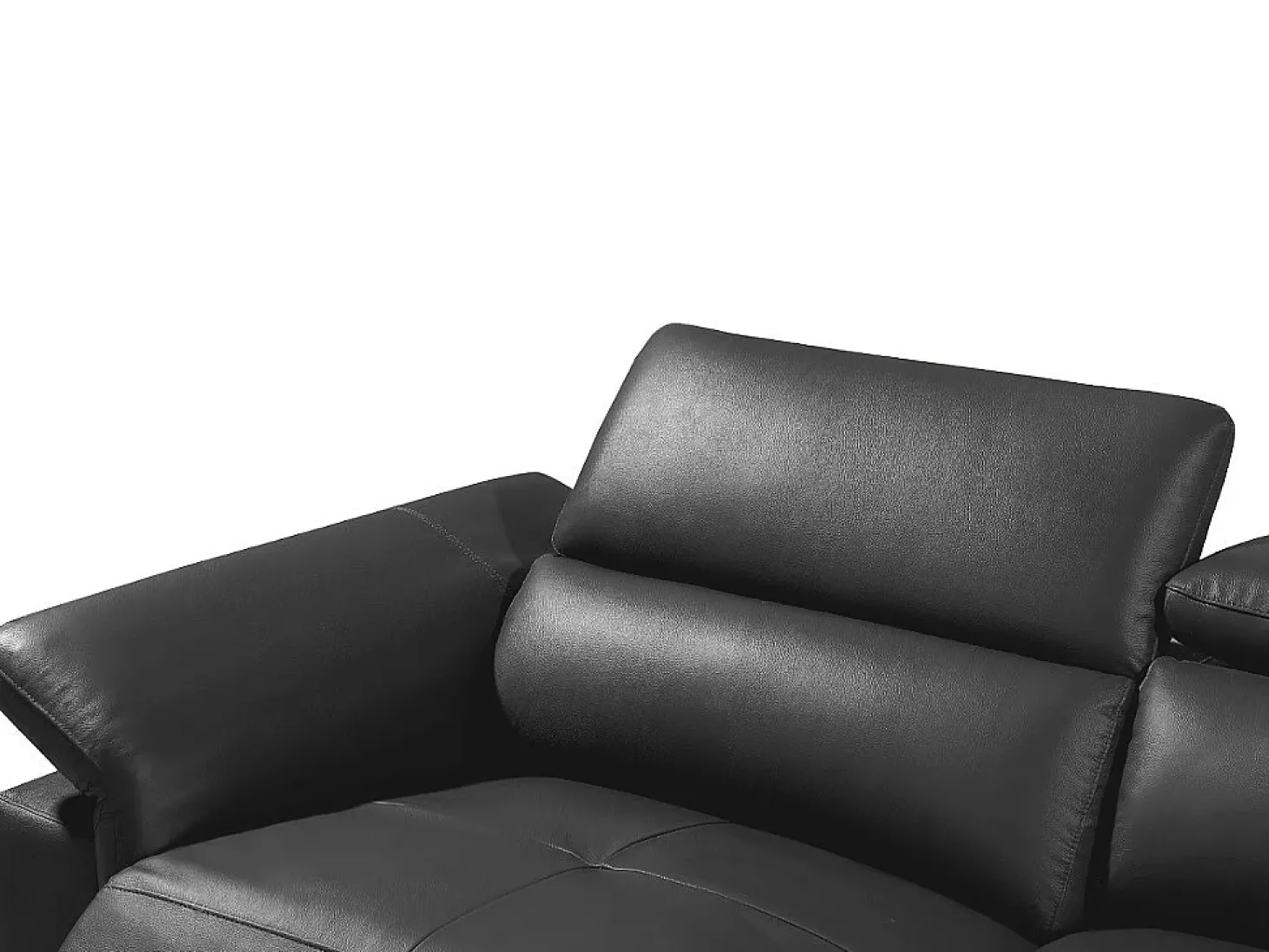 Sofá de canto direito relax elétrico em pele Cinza - PASCALINE
