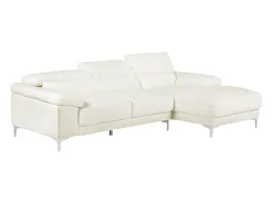 Sofá de canto em pele Marfim - Canto direito - SOLANGE