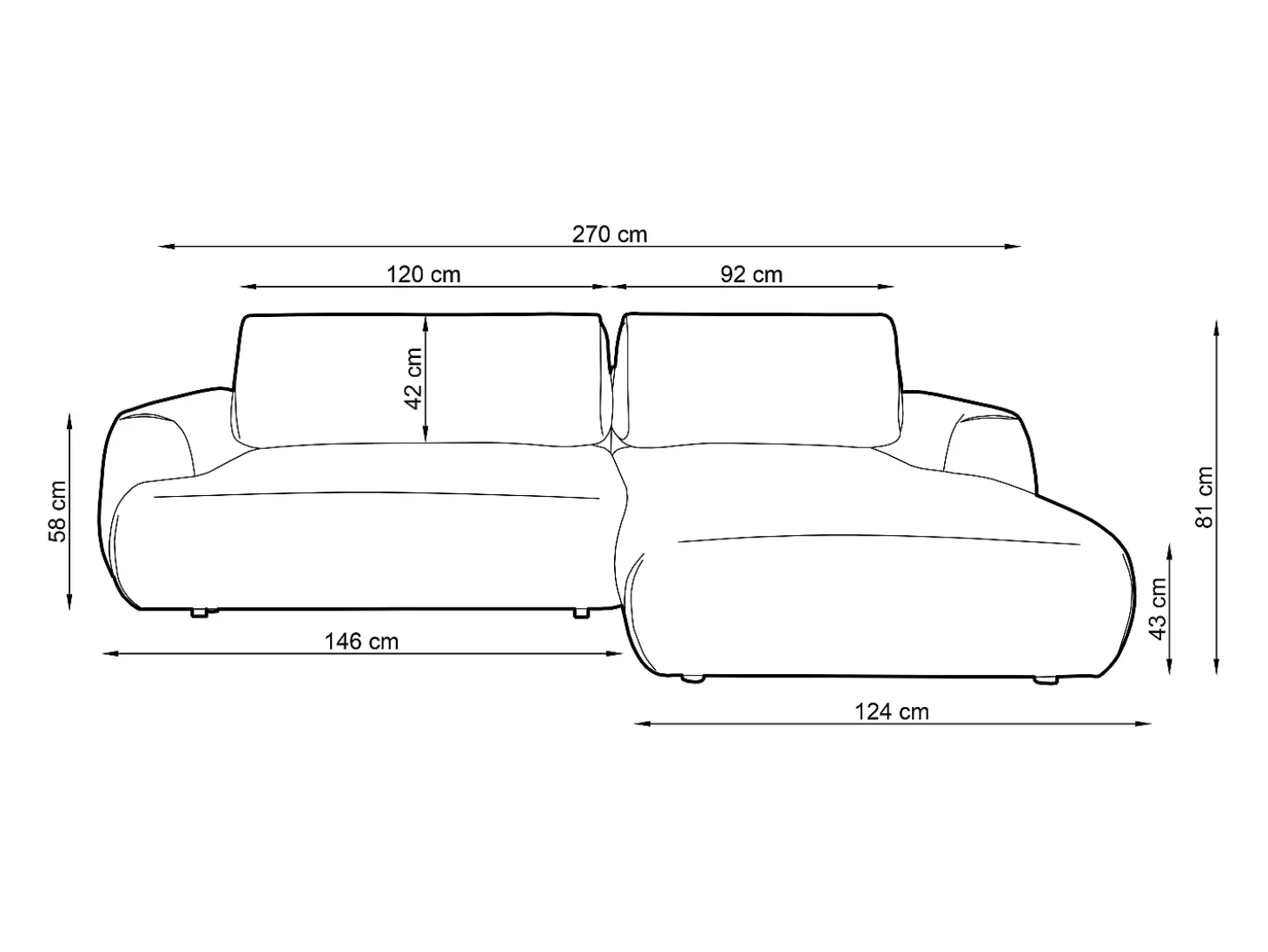 Sofá de canto esquerdo convertível deslizante em tecido chenille cor de tartufo MONELIA